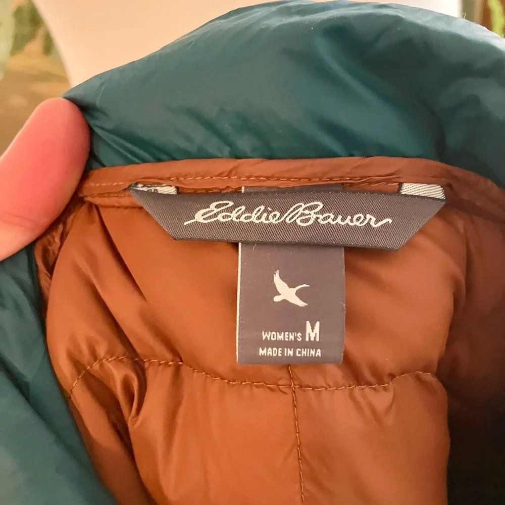 Eddie Bauer Down Pullover Teal W’s Medium - Picture 3 of 5